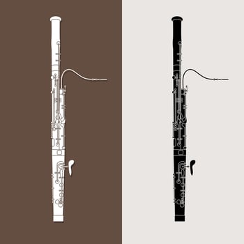 Bassoon Orchestra Instrument Cartoon Music Graphic vector