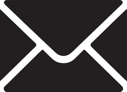 Unique Envelope Icon Silhouette for Digital Art vector