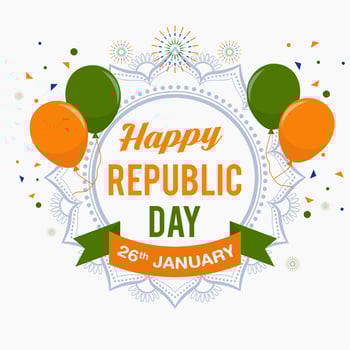 Indian Happy Republic Day Flat Background. vector