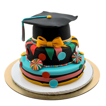 Graduation Party Theme Cake Decorated for Celebration png