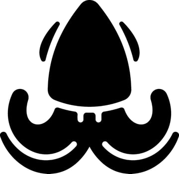 A black and white silhouette of a man with a mustache vector