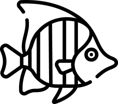 A fish with a black outline on a white background vector