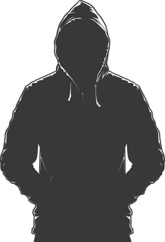 A silhouette of a man in a hoodie vector