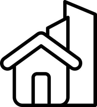 A house with a building on top and a building on the side vector