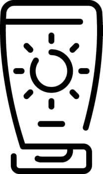 A black and white drawing of a cup with a sun vector