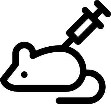 A mouse with a syringe in its mouth vector