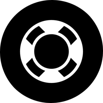 A black and white circle with a circular symbol vector