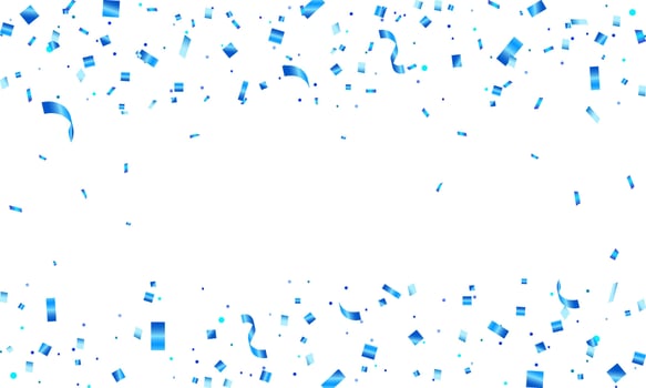 Blue confetti. Confetti celebration party background design, Falling shiny blue confetti isolated on background, Celebration carnival ribbons, confetti, vector