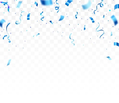 Blue confetti birthday background. Celebration Event and Party confetti and ribbons. confetti, vector