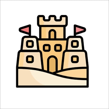 Sand castle icon illustration vector