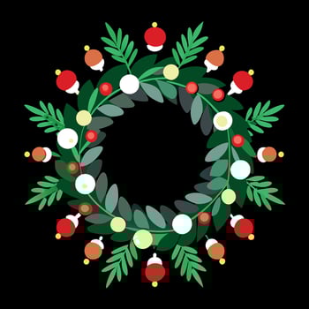 Christmas wreath clipart vector