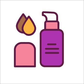 A bottle of lotion and a drop of oil vector