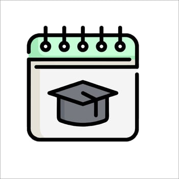 A calendar with a graduation cap on it vector