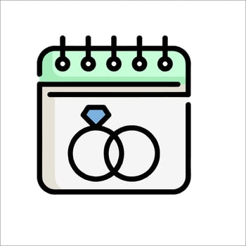 A calendar with two rings on it vector