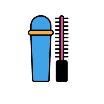 A blue and pink brush and a tube of hair spray vector