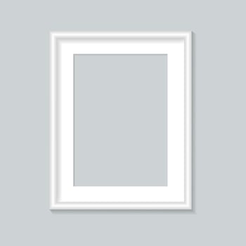 White photo frame template. illustration. vector