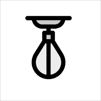 A black and white illustration of a light bulb vector