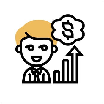 Businessman with dollar sign icon vector