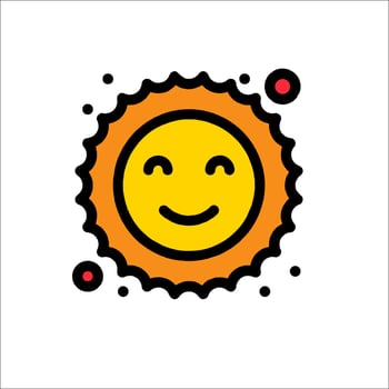 A smiling sun icon with dots around it vector
