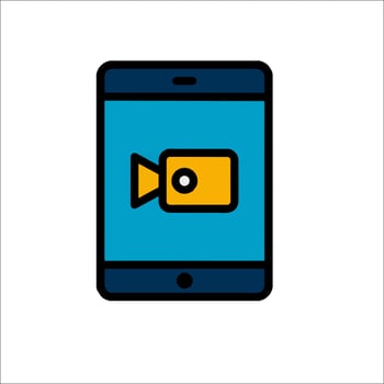 camera icon on a smartphone vector