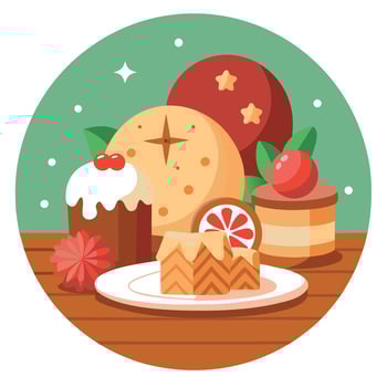 Christmas sweets background.Traditional Italian Christmas sweets on wooden background. vector