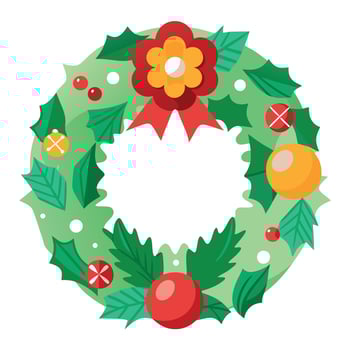 Christmas wreath. Decor for the holidays. Merry christmas and happy new year concept. vector