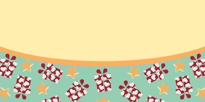 Christmas and New Year background design free copyspace area, with gift ornaments and stars. vector