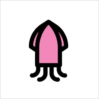 A pink jellyfish icon on a white background vector