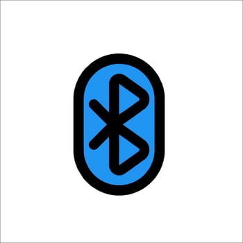 A blue and black bluetooth symbol on a white background vector