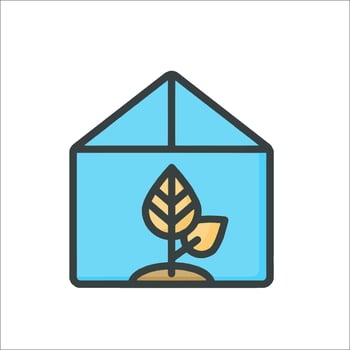 A house with a plant inside it vector