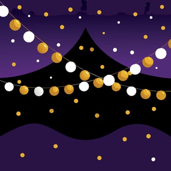 Glitter vintage lights background. Purple. Gold and black. de-focused. vector