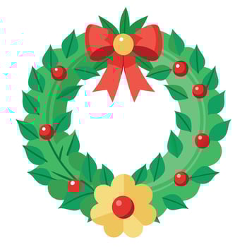 Illustration of a christmas wreath with a white background vector