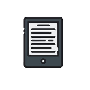 A tablet computer with a paper document on it vector