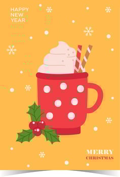 Hand drawn abstract fun Merry Christmas time cartoon illustrations greeting cards template and backgrounds vector