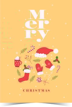 Hand drawn Merry Christmas s greeting cards and backgrounds big collection set with gift boxes,people and Xmas tree isolated on white background vector