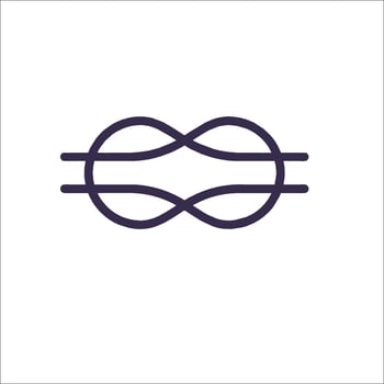 A simple line icon of a knot vector