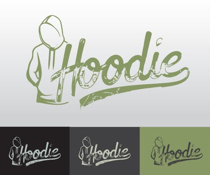 Green hoodie logo template. vector
