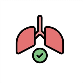 Lungs with tick mark illustration vector