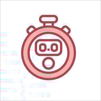 A red stopwatch icon on a white background vector