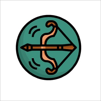 An arrow and bow icon in a circle vector
