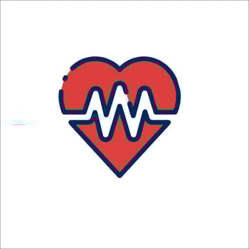 Heartbeat logo design vector