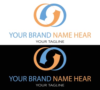 a logo design with a circle and arrow vector