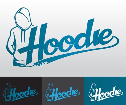 Blue gradient hoodie logo example. vector