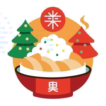 Soy Sauce Fried Rice christmas and new year chinese recipes vector