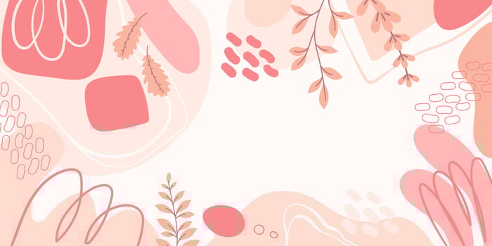 Monochrome Floral Banner with Organic Abstract Shapes. Playful abstract composition in coral and peach tones. vector
