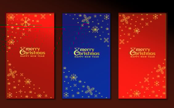 luxury elegant for stories collection for christmas editable template for greetings card and stories background template with red and blue gradient vector