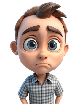 A man frowns and his eyes widen png