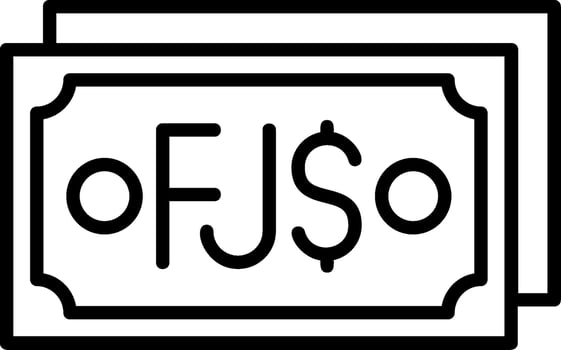 Fijian Dollar Note Line Icon for Your Project vector
