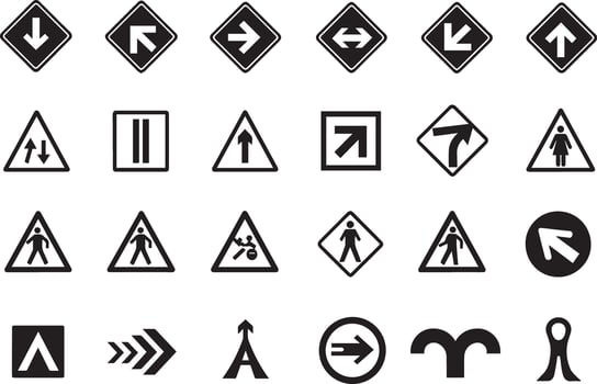 road signs and traffic signal icon collection.eps vector