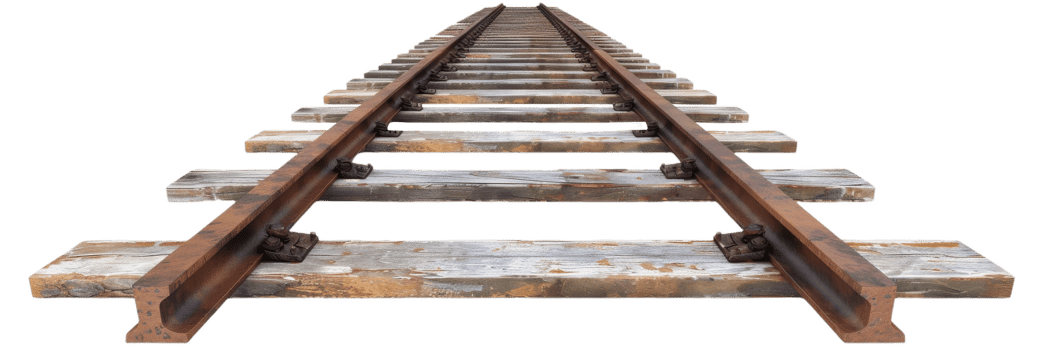 Railway Tracks Extending Into the Distance On Isolated Background png